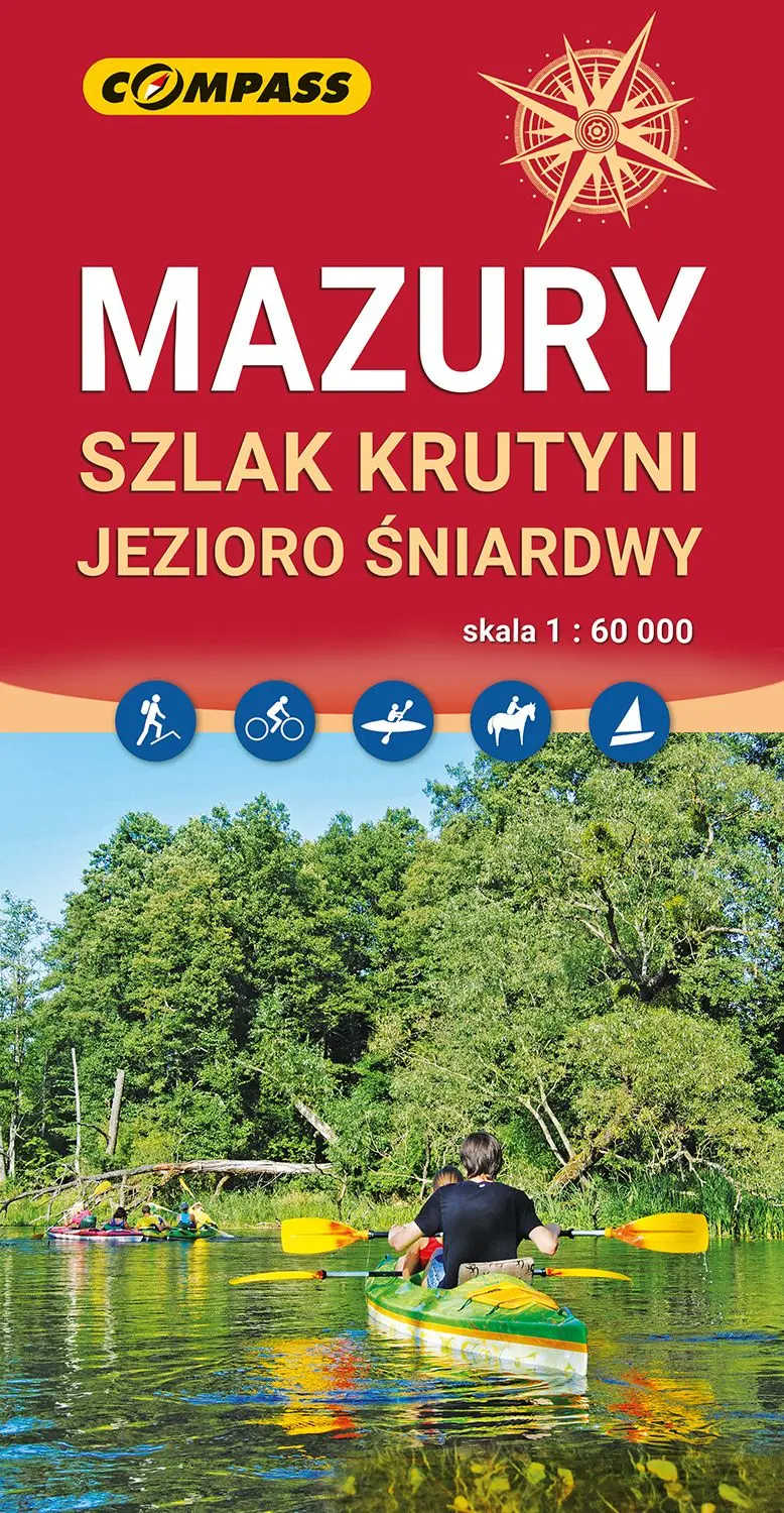 Książka - Mazury, Szlak Krutyni, Jezioro Śniardwy. Mapa turystyczna w skali 1: 60 000
