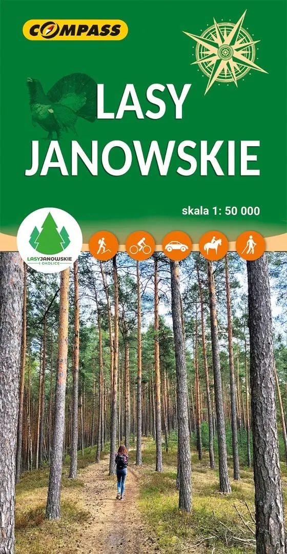 Książka - Lasy Janowskie. Mapa turystyczna w skali 1: 50 000