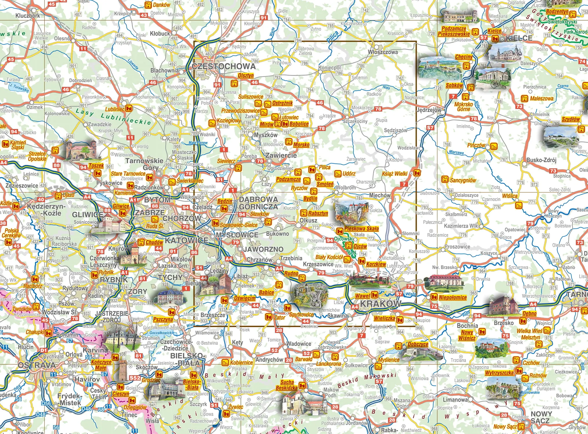 Książka - Mapa zamków Polski 1:900 000