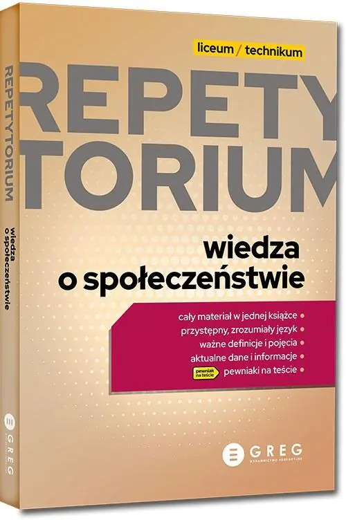 Książka - Repetytorium - liceum/technikum - Wiedza o społeczeństwie - 2024