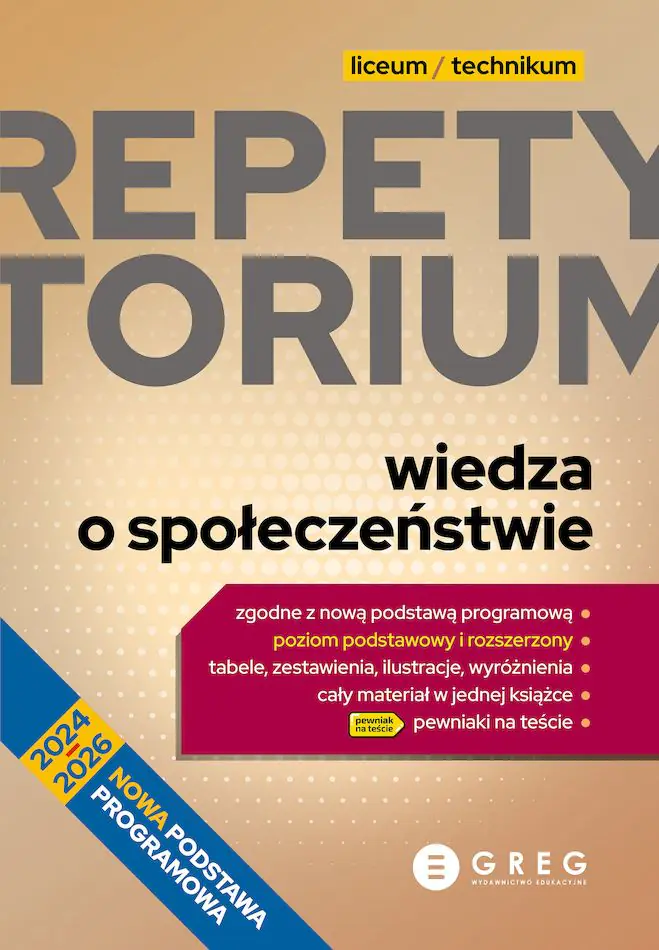 Książka - Wiedza o społeczeństwie. Repetytorium liceum/technikum 2024-2026
