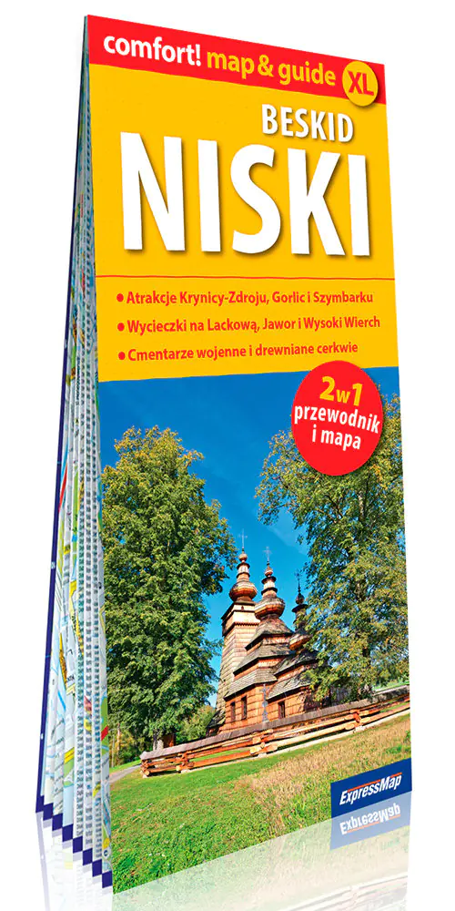 Książka - Beskid Niski 2w1. Przewodnik i mapa