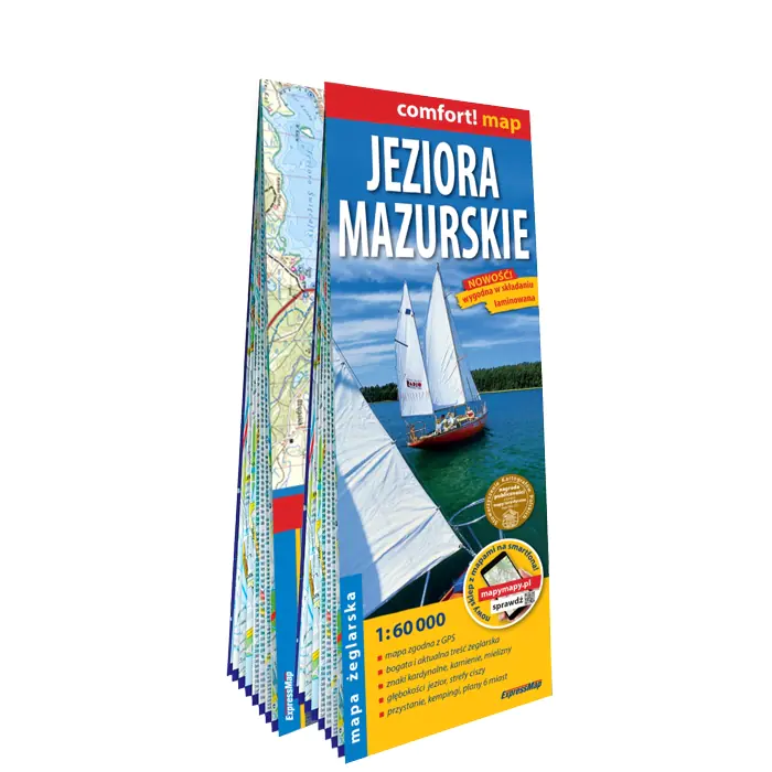 Książka - Jeziora Mazurskie 2-częściowa mapa żeglarska 1:60 000