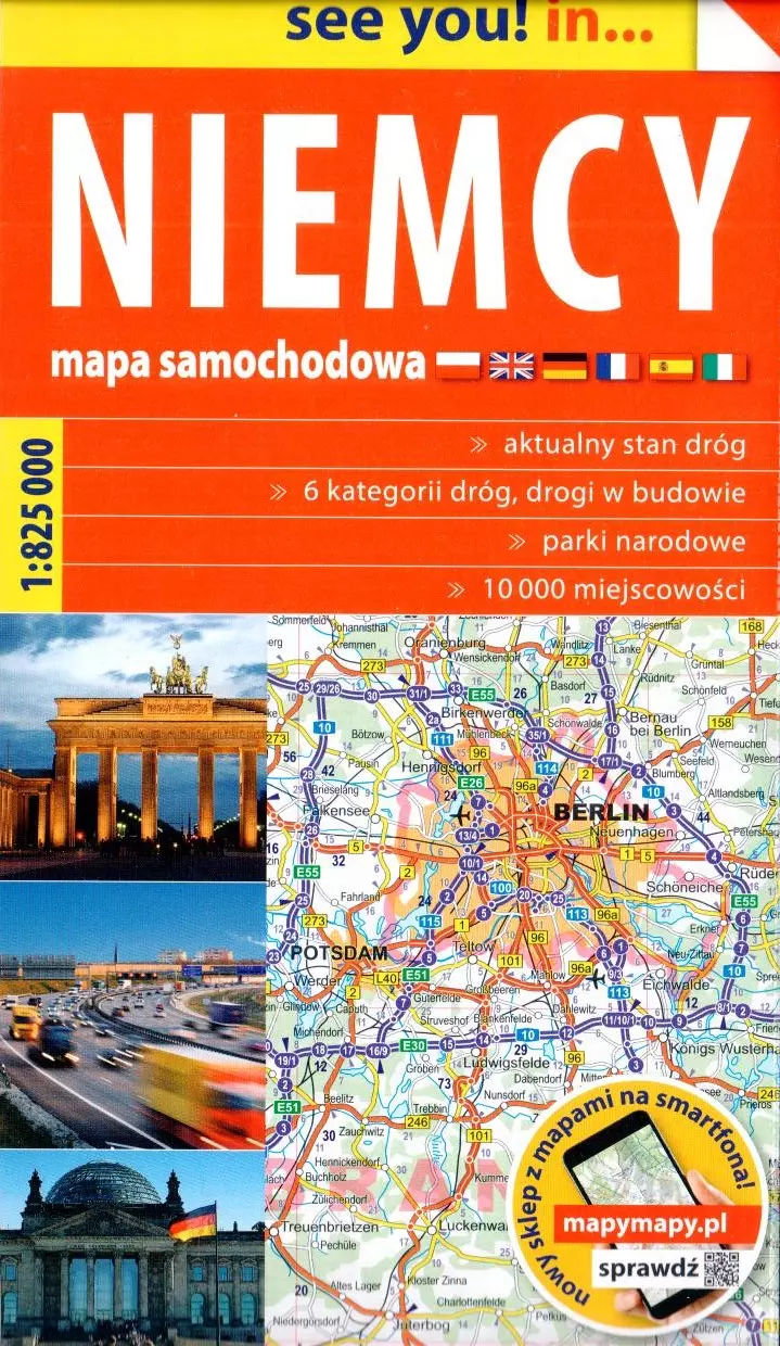 Książka - Niemcy. Mapa samochodowa 1:825 000