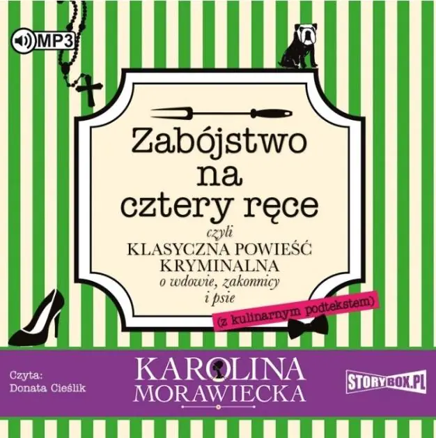 Książka - Zabójstwo na cztery ręce, czyli klasyczna powieść kryminalna o wdowie, zakonnicy i psie