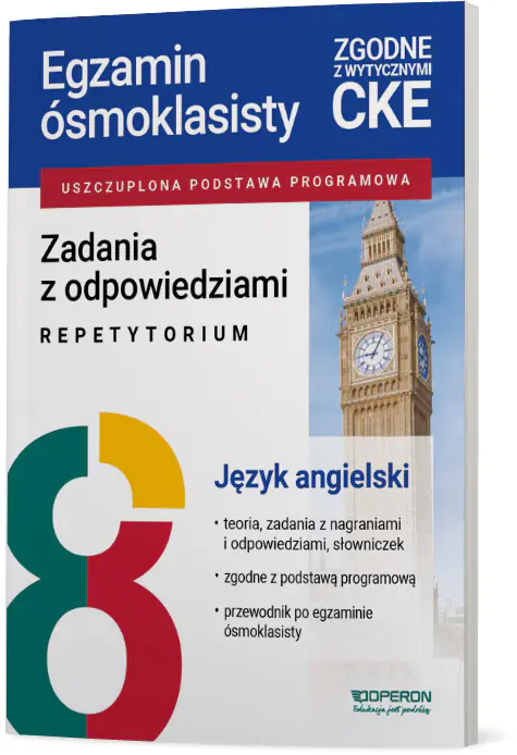 Książka - Egzamin ósmoklasisty. Język angielski. Zadania z odpowiedziami. Repetytorium
