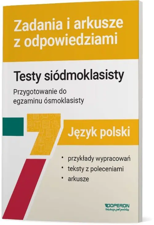 Książka - Testy siódmoklasisty. Język polski. Zadania i arkusze