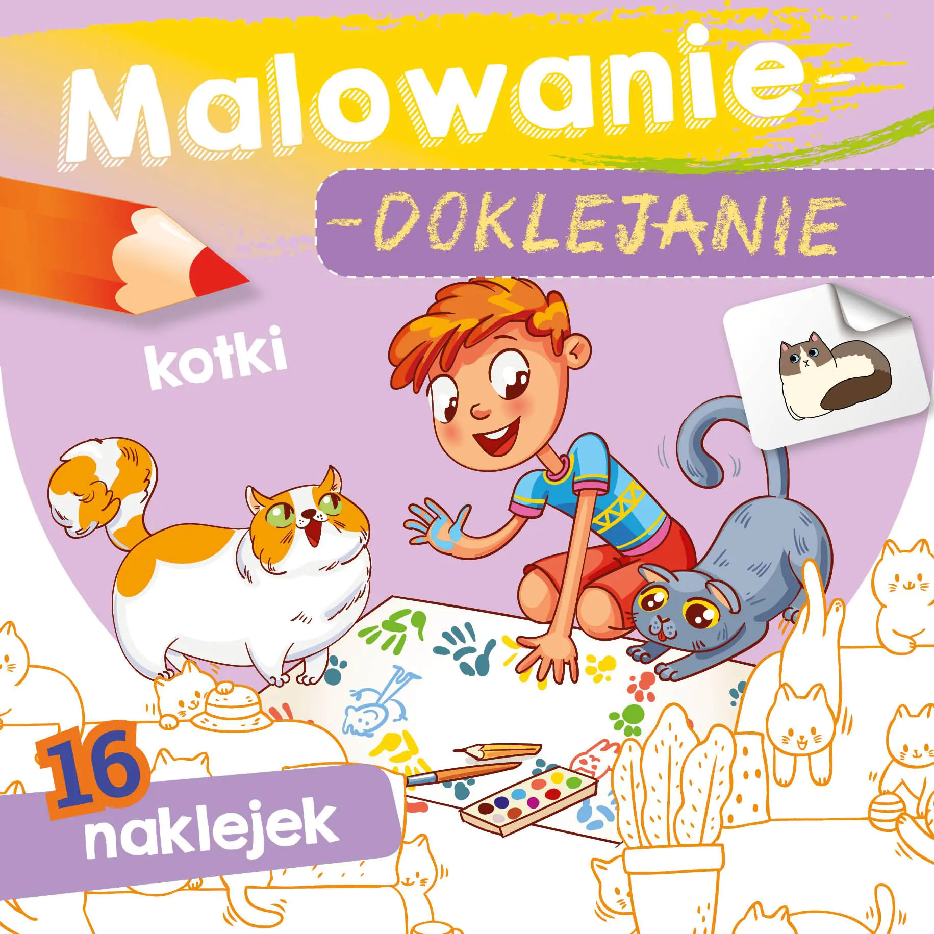 Książka - Kolorowanka Skrzat Malowanie-Doklejanie Kotki
