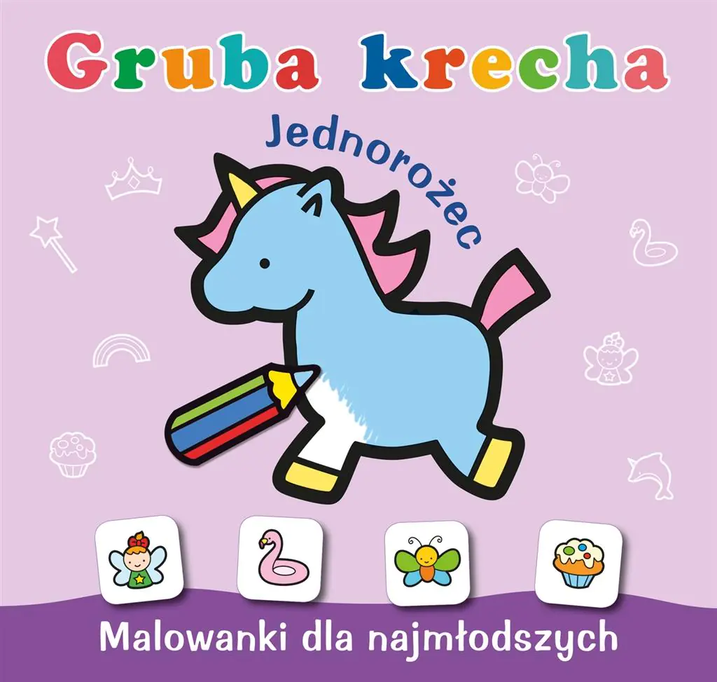 Książka - Skrzat, Malowanka 200x190, gruba krecha, Jednorożec naklejki, 072099