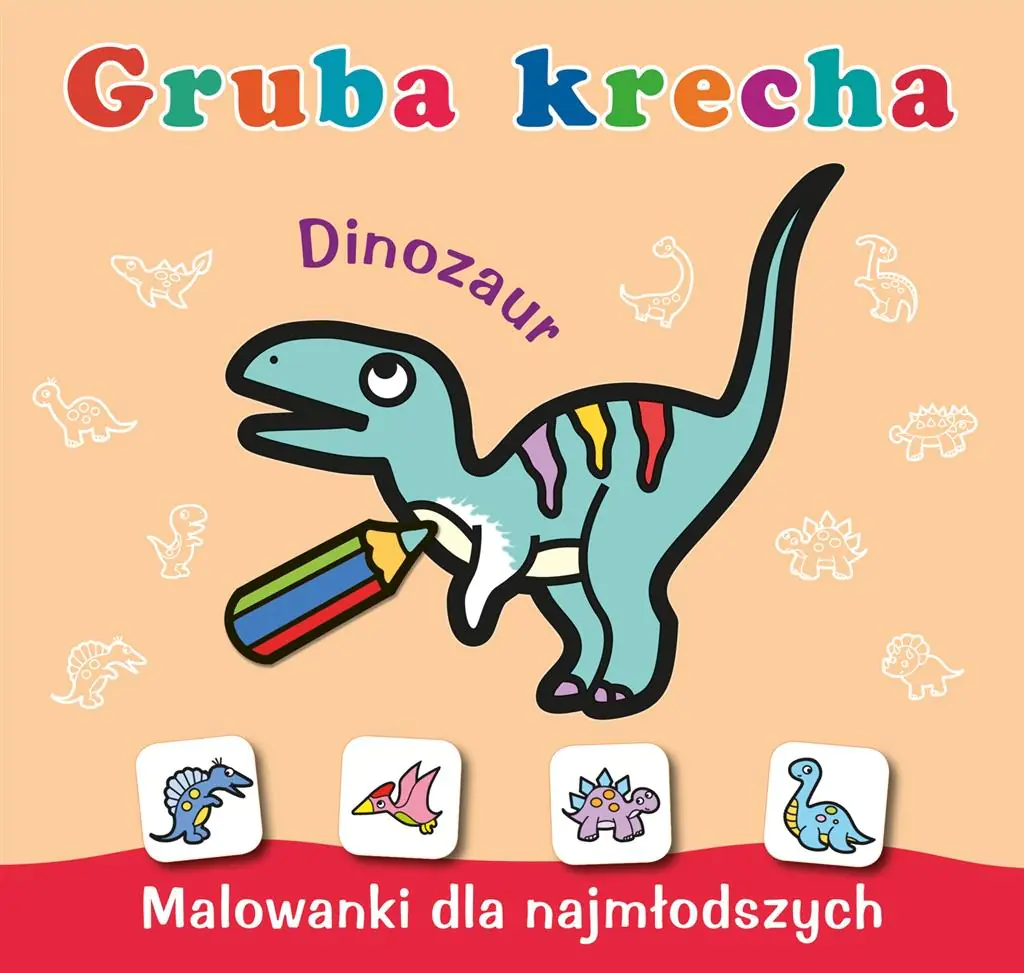 Książka - Skrzat, Malowanka 200x190 gruba krecha, Dinozaur naklejki, 072112