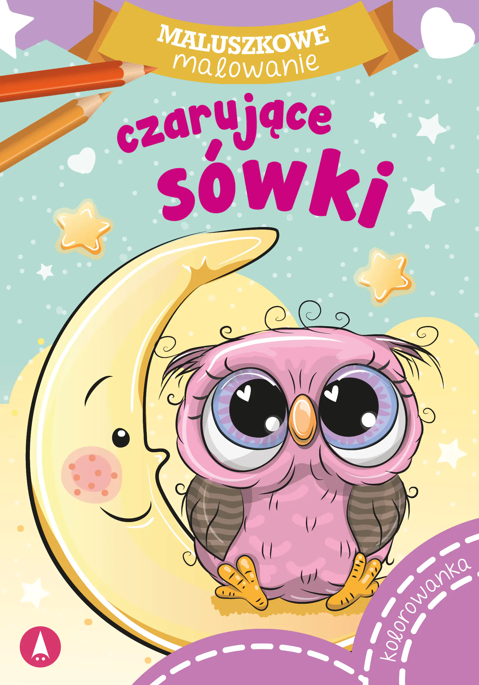 Książka - Skrzat, Malowanka A5 maluszkowe malowanie, czarujące sówki, 074246