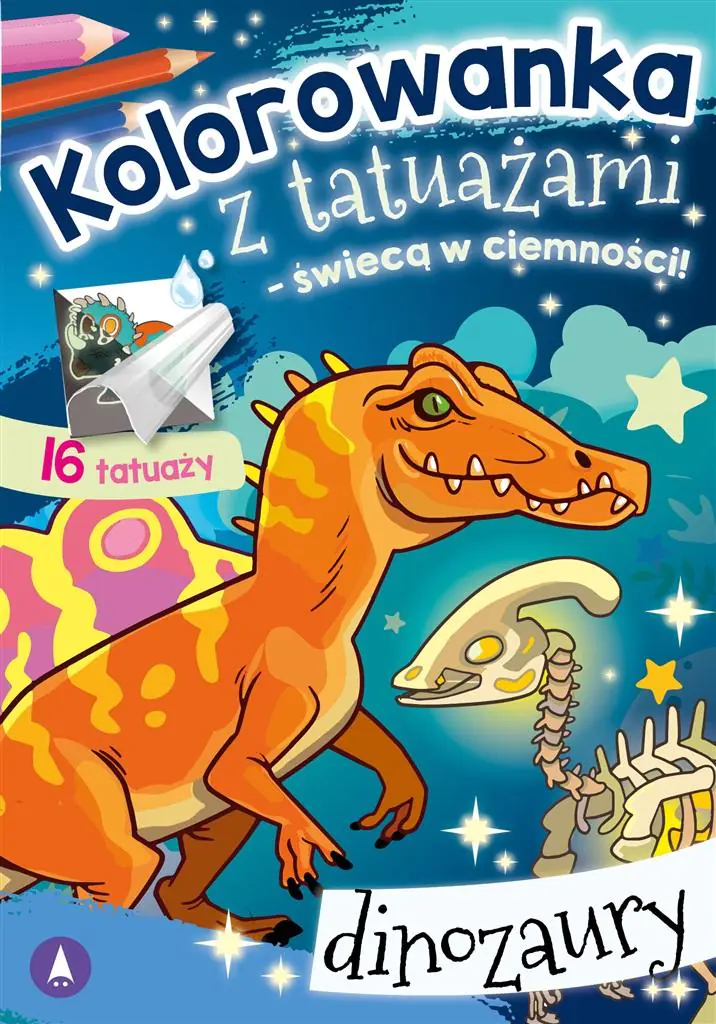 Książka - Dinozaury. Kolorowanka z tatuażami