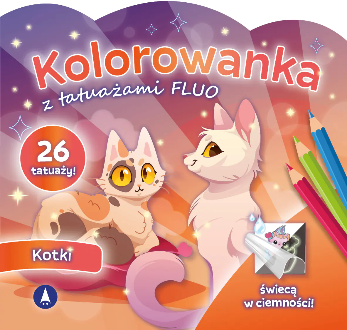 Książka - Kolorowanka z tatuażami FLUO. Kotki