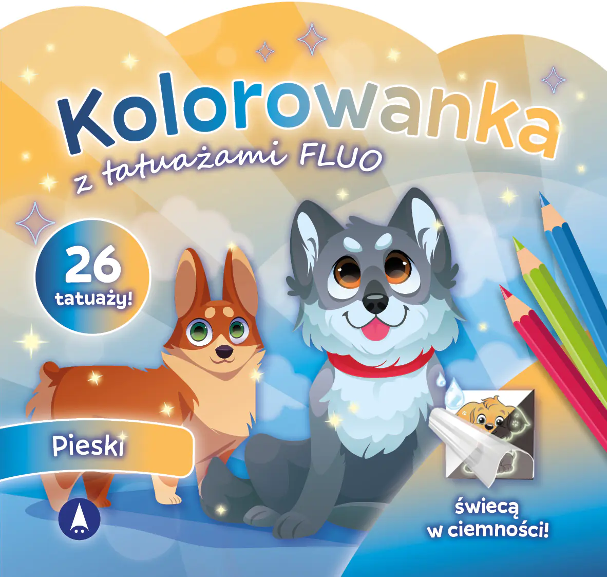 Książka - Kolorowanka z tatuażami FLUO Pieski