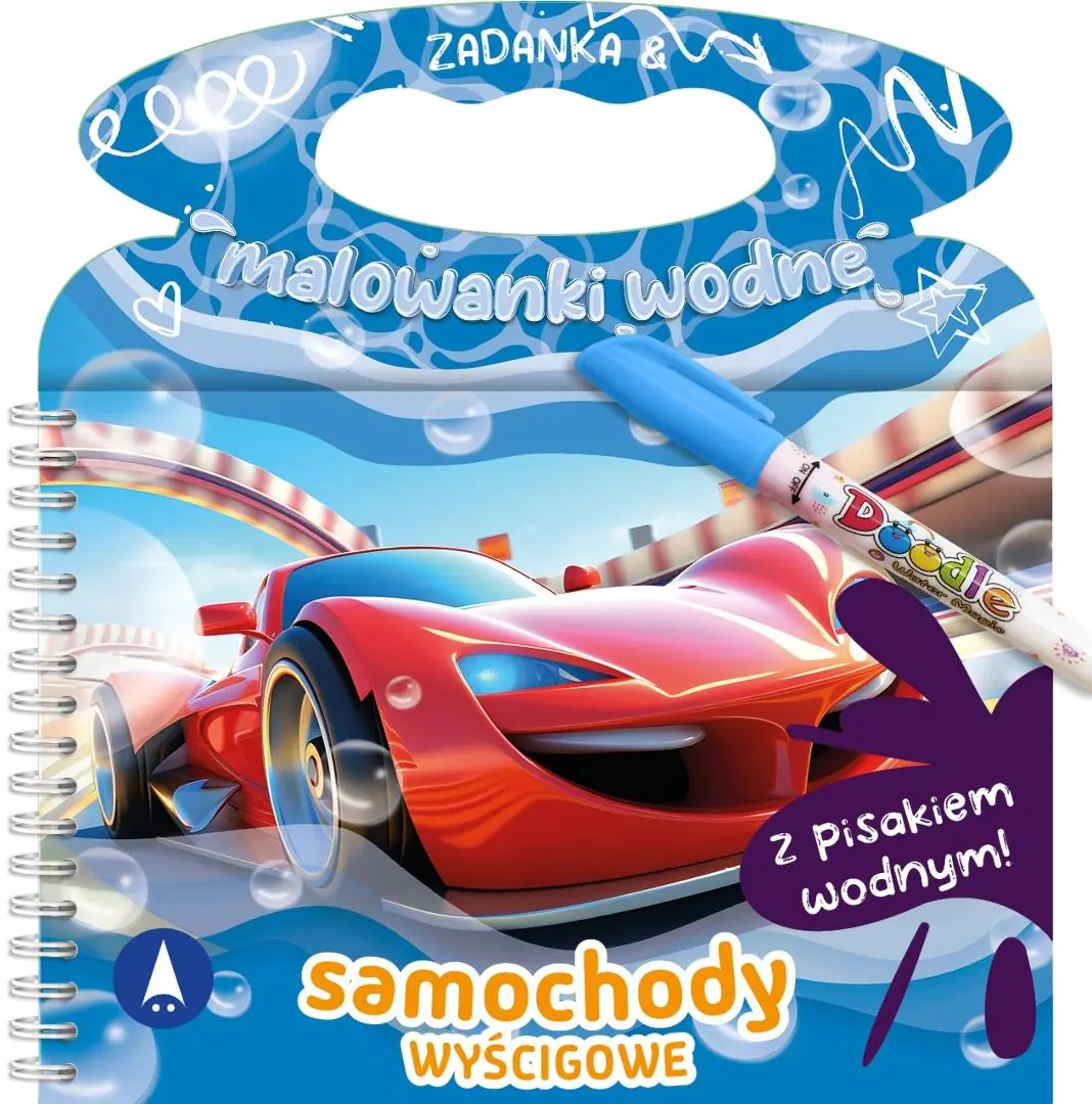 Książka - Malowanka 200X140 Zadanka & malowanki wodne. Samochody wyścigowe  PISAK SKRZAT 079876