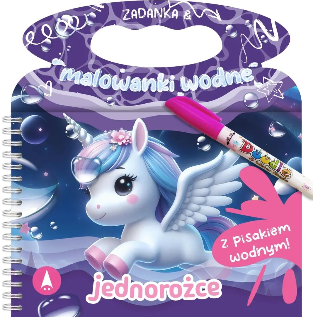 Książka - Malowanka 200X140 Zadanka & malowanki wodne. Jednorożce  PISAK SKRZAT 079883 SK