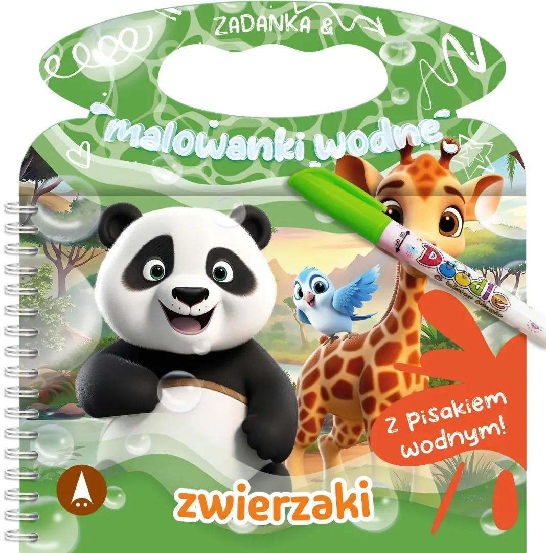 Książka - Malowanka 200X140 Zadanka & malowanki wodne. Zwierzaki  PISAK SKRZAT 079890