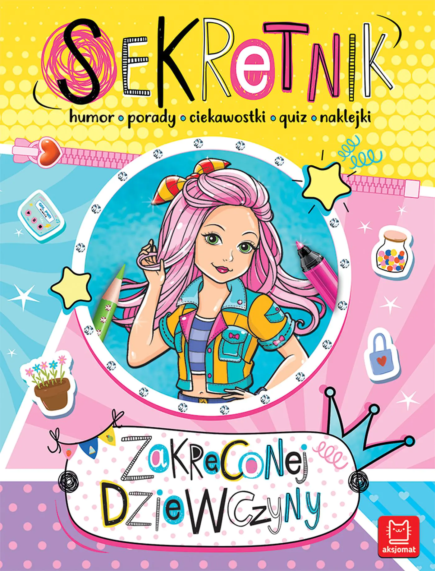 Książka - Sekretnik zakręconej dziewczyny. Humor, porady, ciekawostki, quiz, naklejki