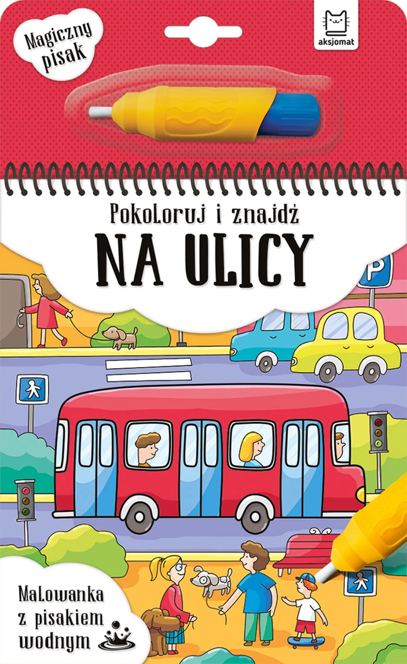 Książka - Pokoloruj i znajdź na ulicy. Malowanka z pisakiem wodnym