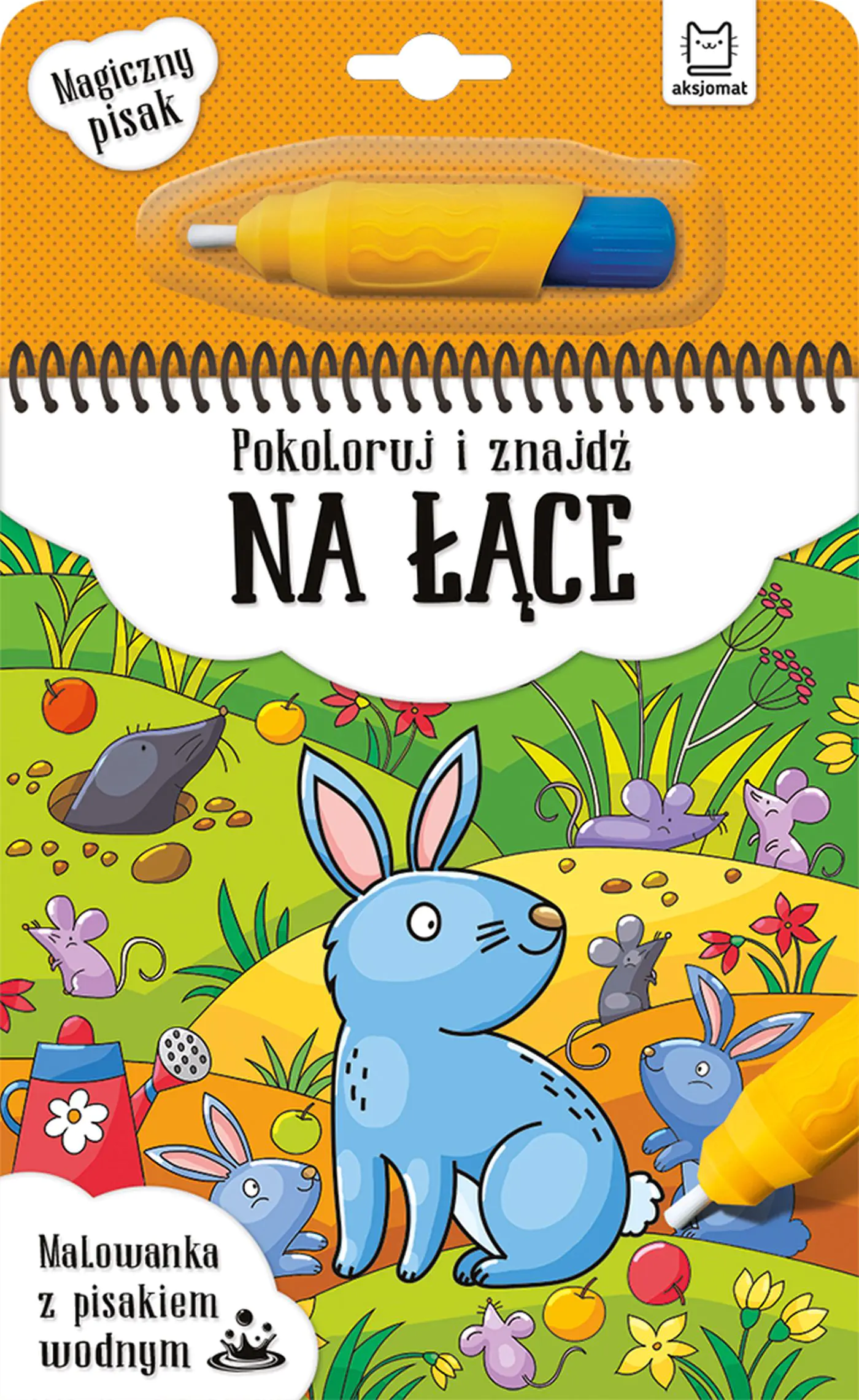 Książka - Pokoloruj i znajdź na łące. Malowanka z pisakiem wodnym