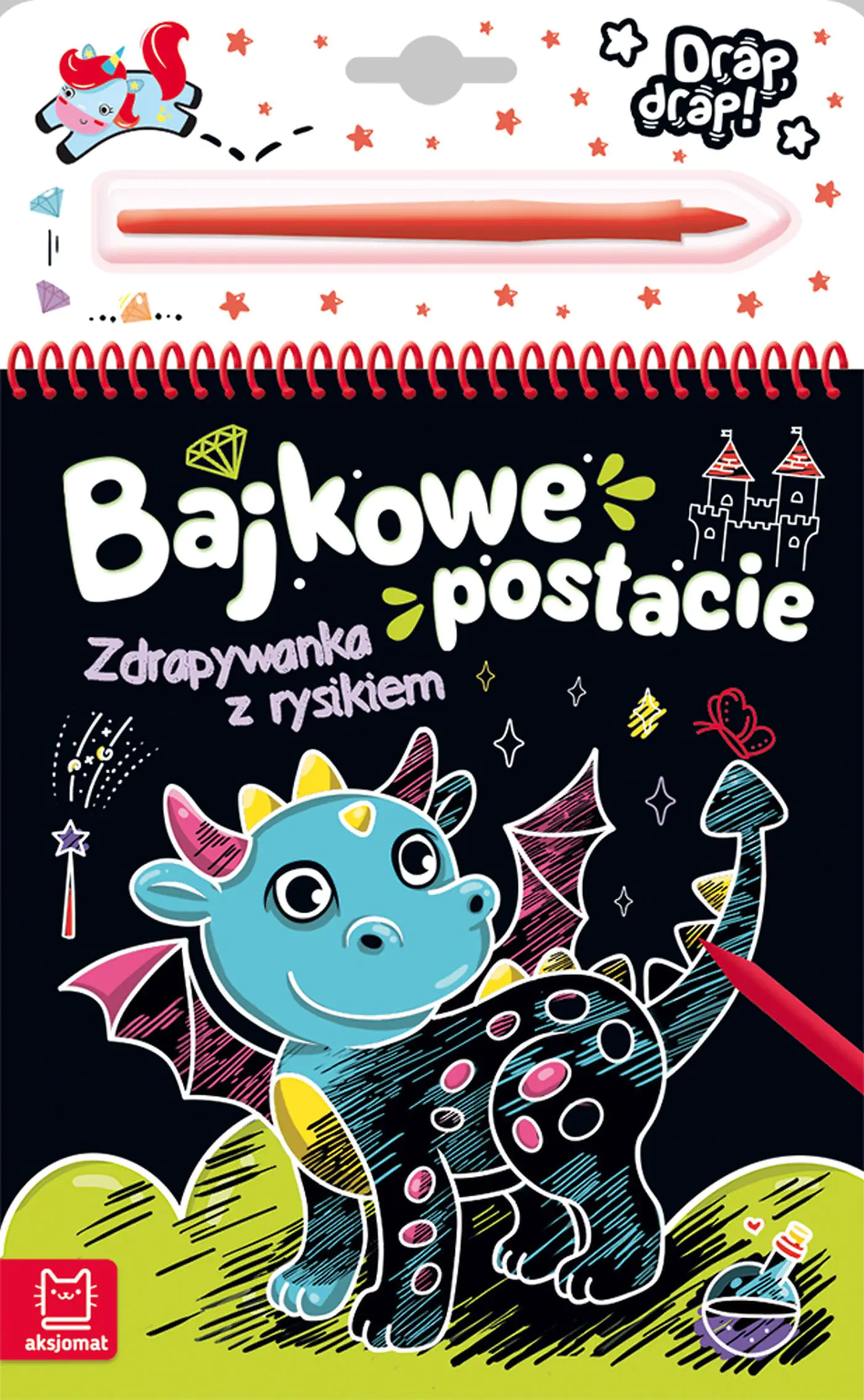 Książka - Bajkowe postacie. Zdrapywanka z rysikiem