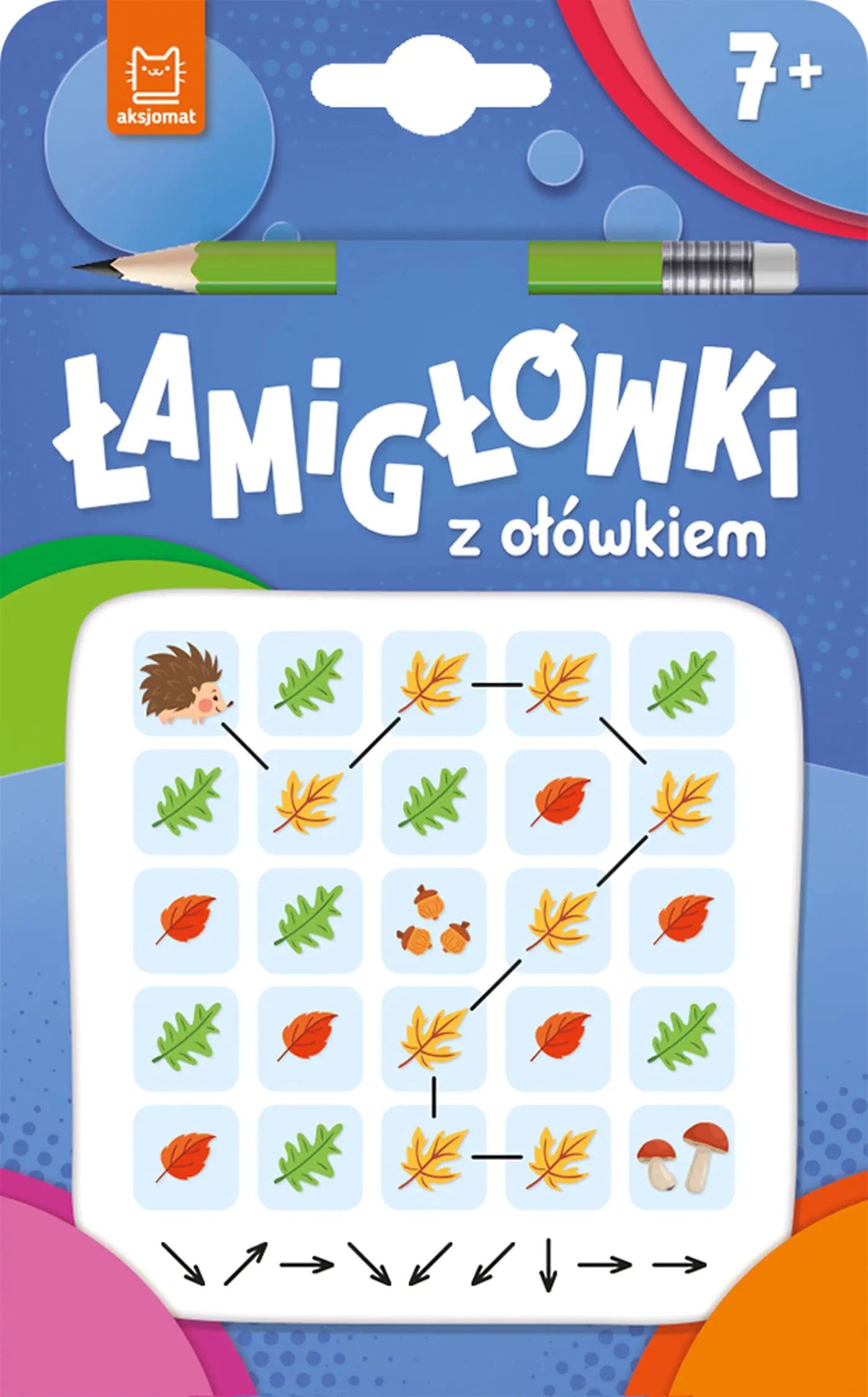 Książka - Łamigłówki z ołówkiem 7+. Książeczka niebieska