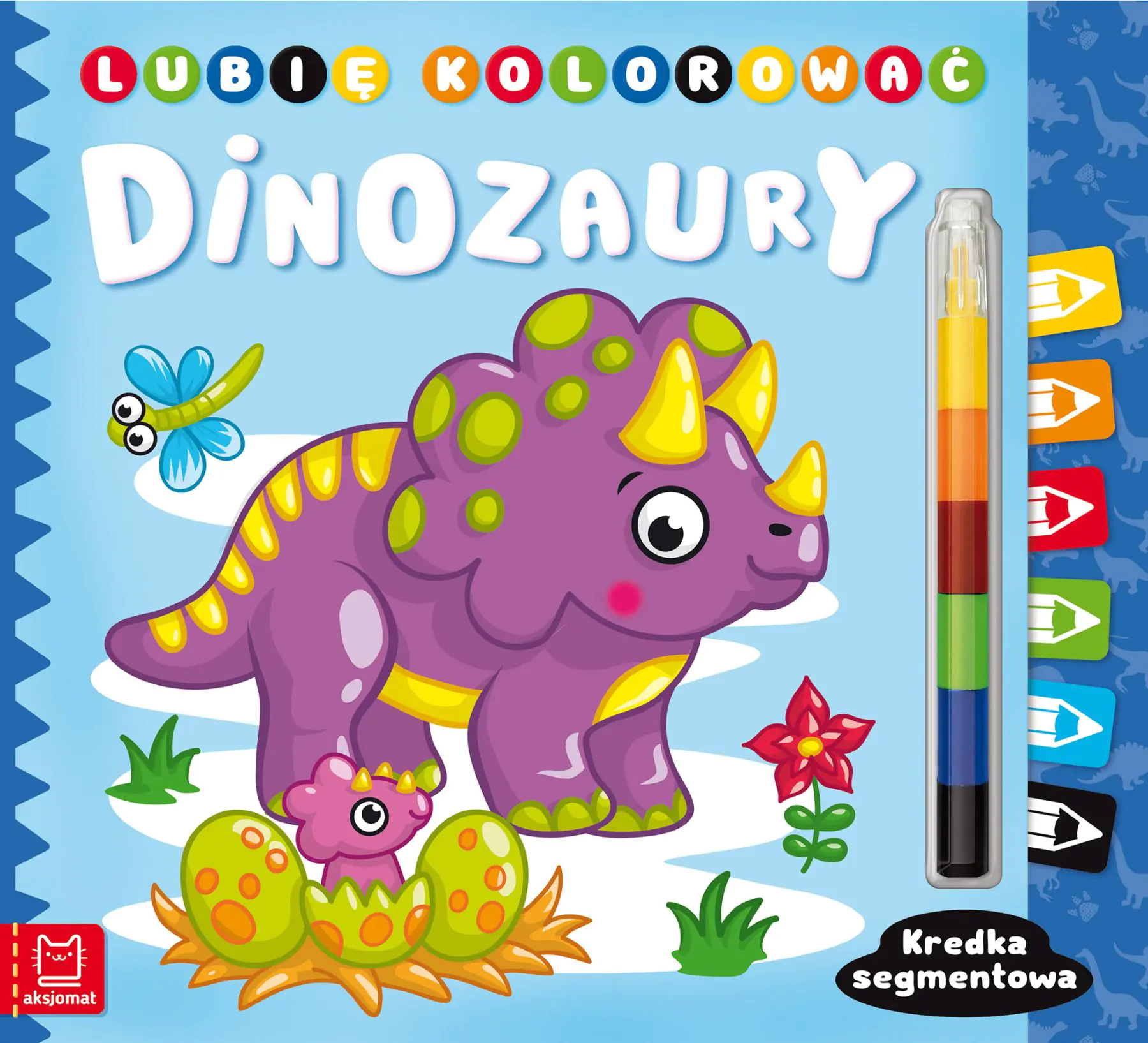 Książka - Książka Lubię Kolorować. Dinozaury. Kredka Segmentowa