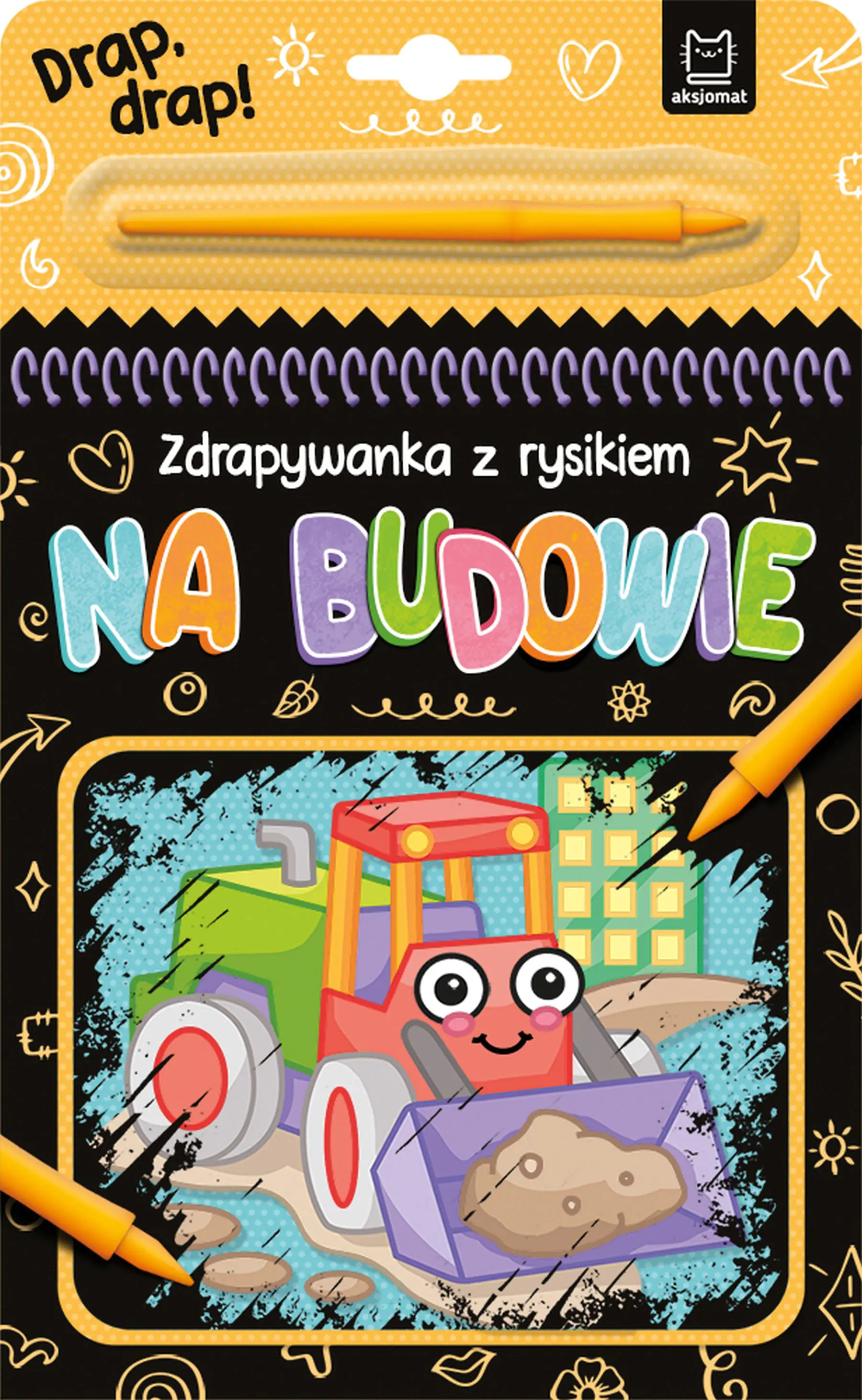 Książka - Na budowie, Zdrapywanka z rysikiem