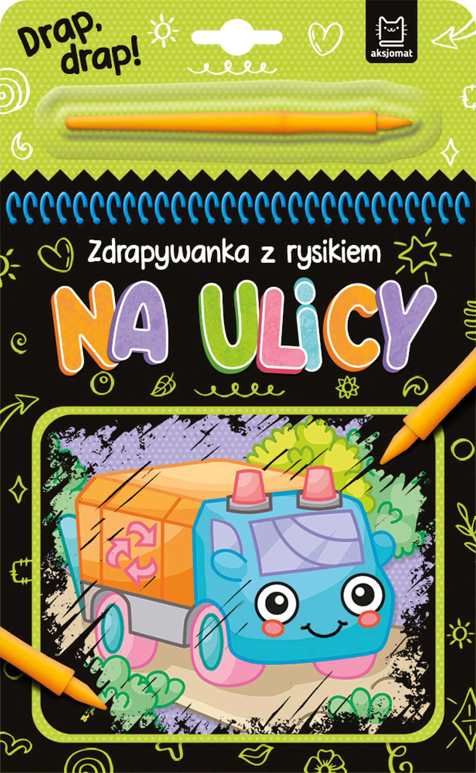 Książka - Na ulicy, Zdrapywanka z rysikiem