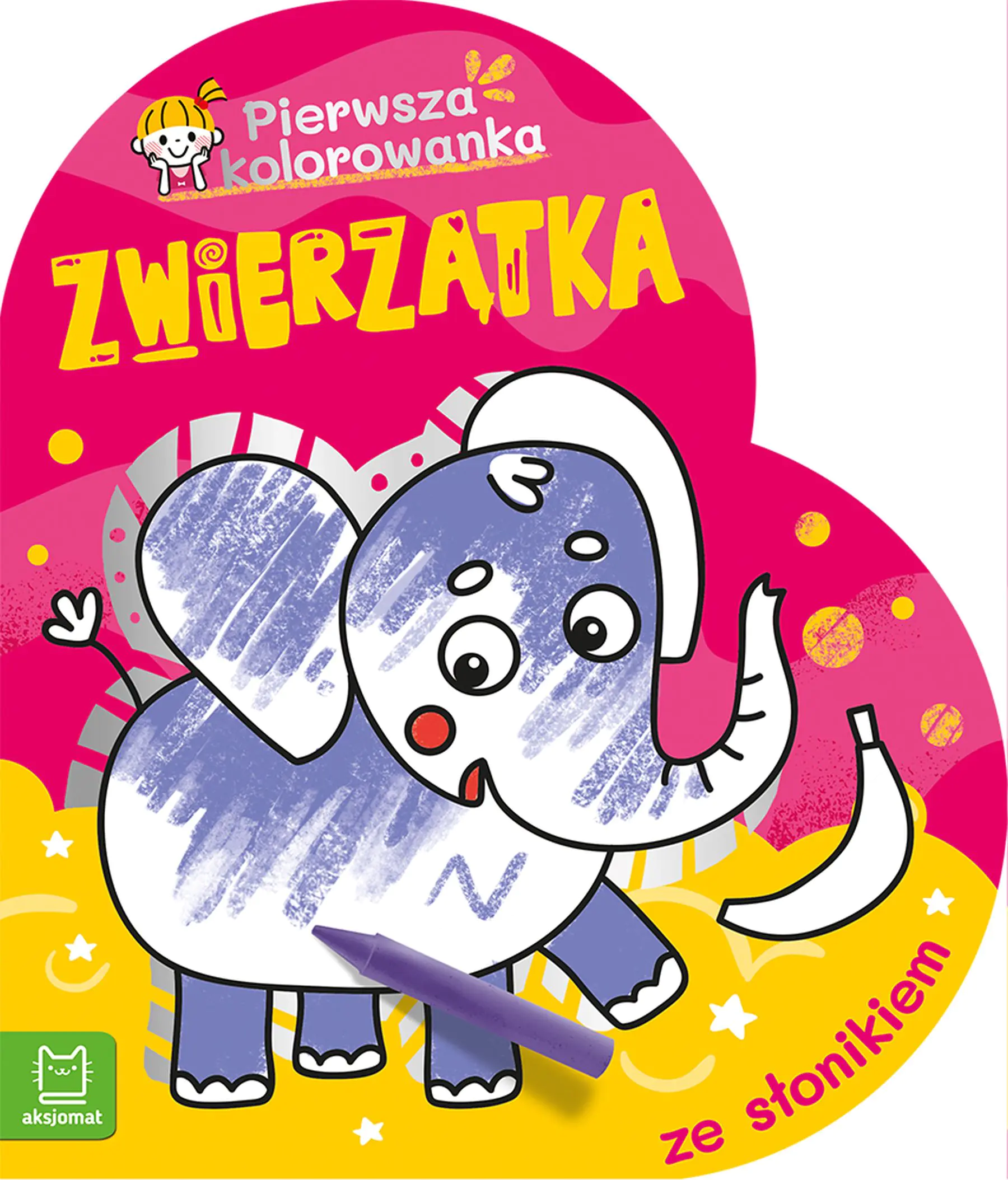 Książka - Aksjomat, Zwierzątka, pierwsza kolorowanka ze słonikiem
