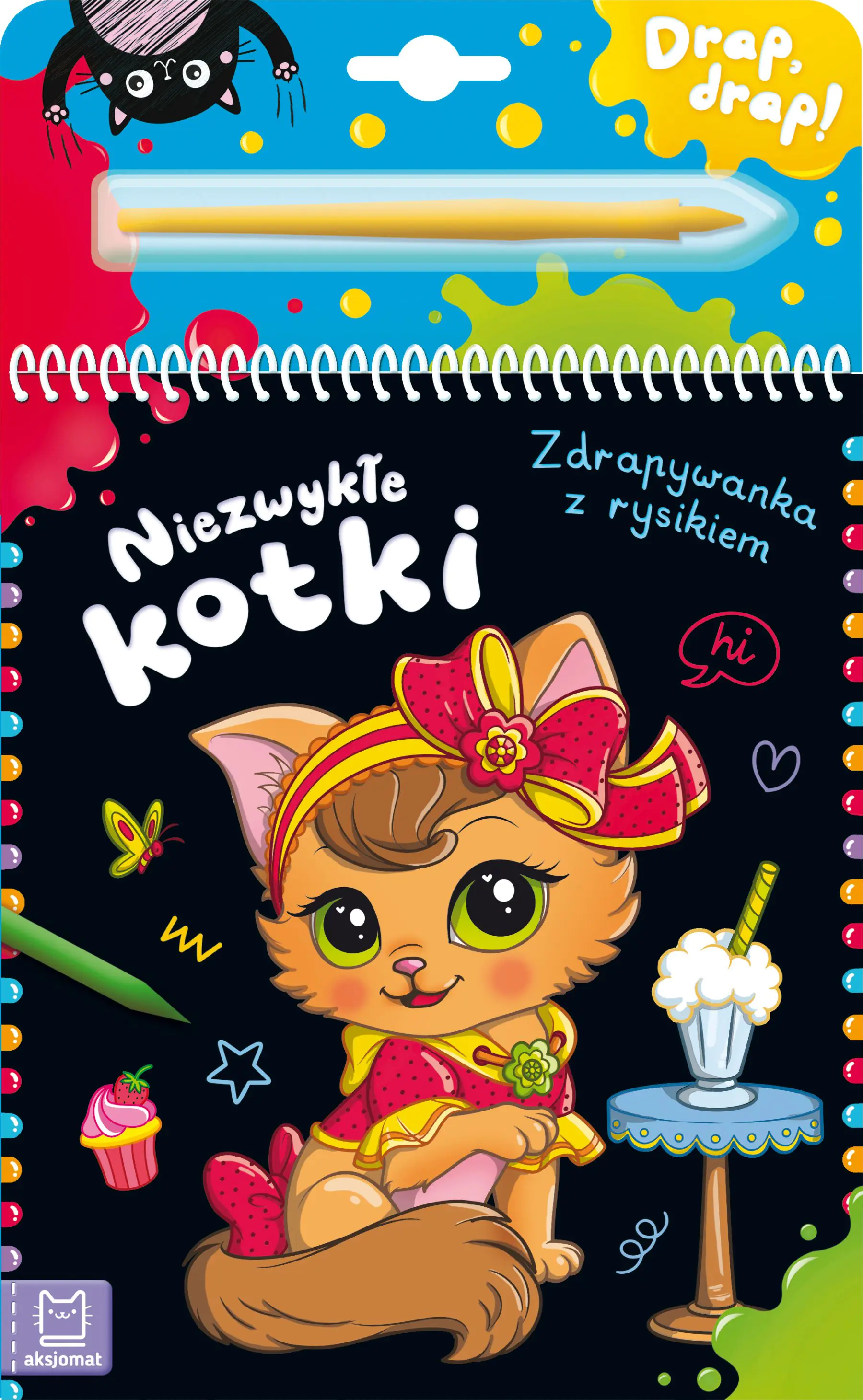 Książka - Niezwykłe Kotki, zdrapywanka z rysikiem