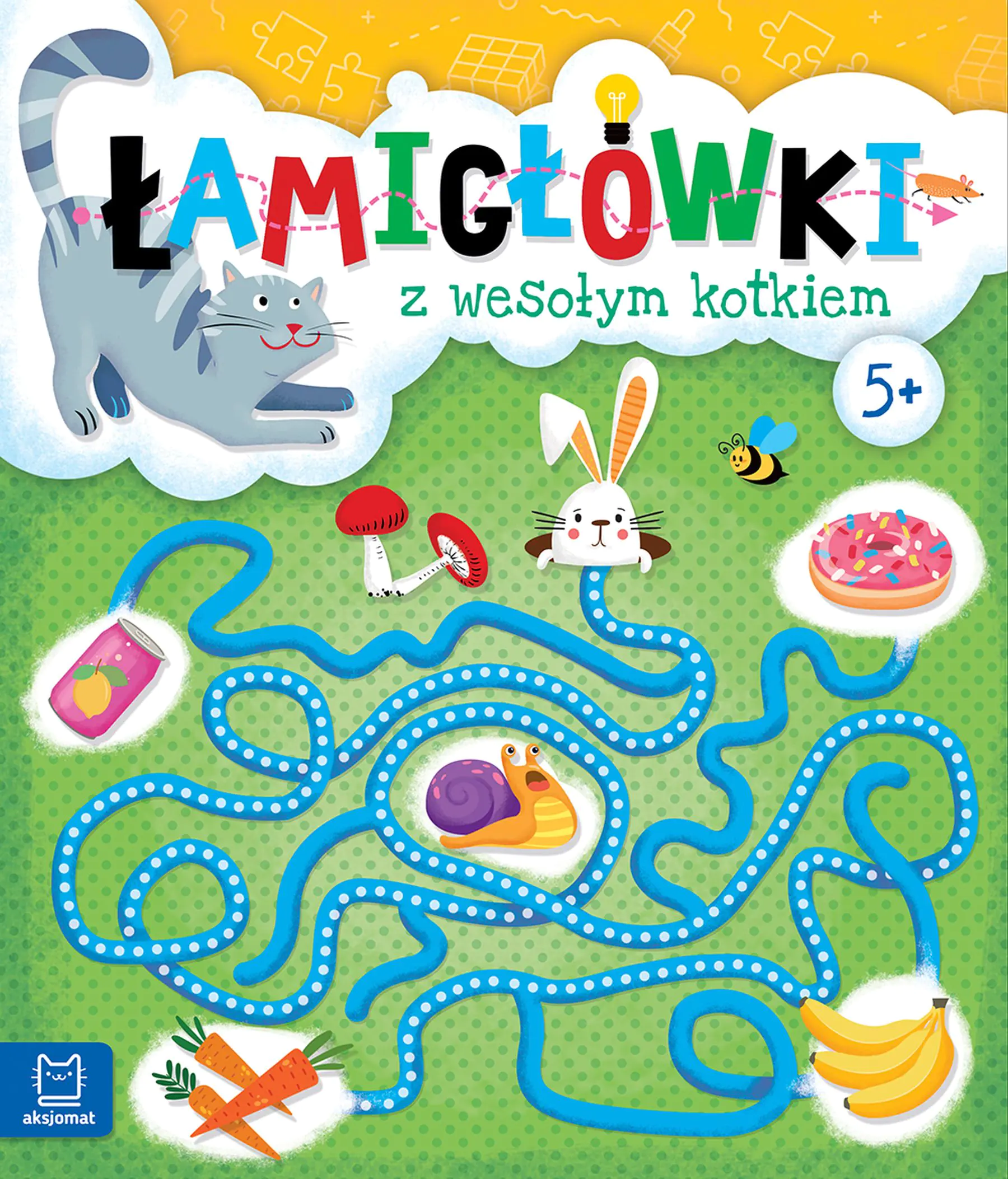 Książka - Łamigłówki z wesołym kotkiem 5+