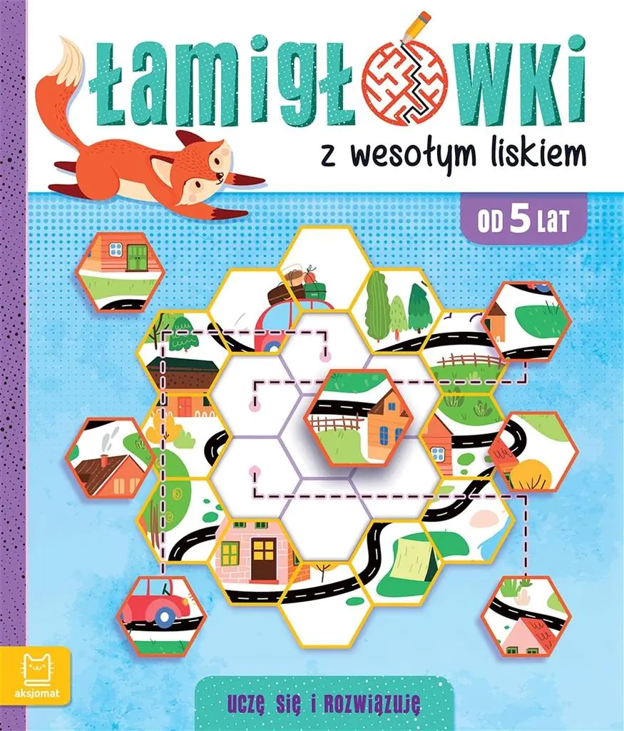Książka - Łamigłówki z wesołym liskiem. Uczę się i rozwiązuję 5+
