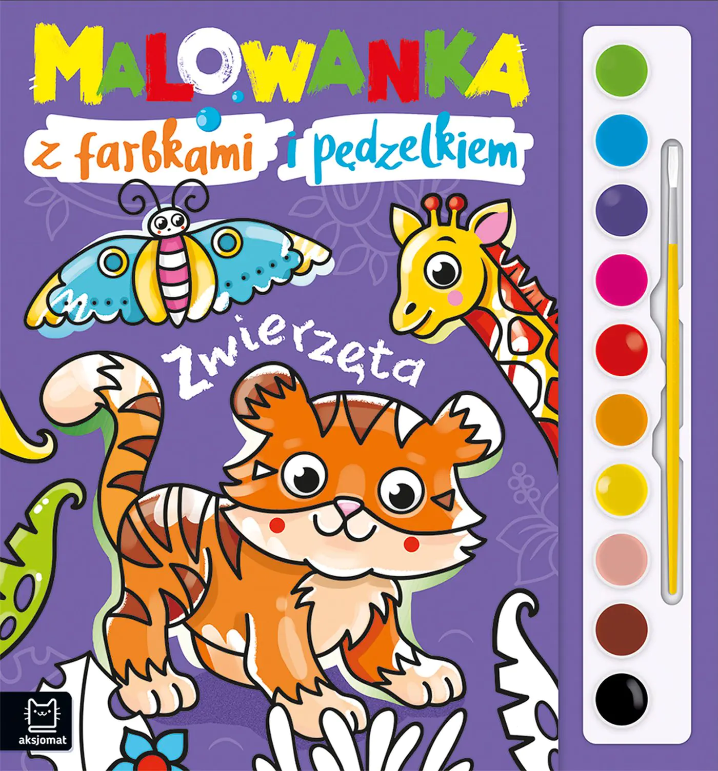 Książka - Malowanka z farbkami i pędzelkiem. Zwierzęta