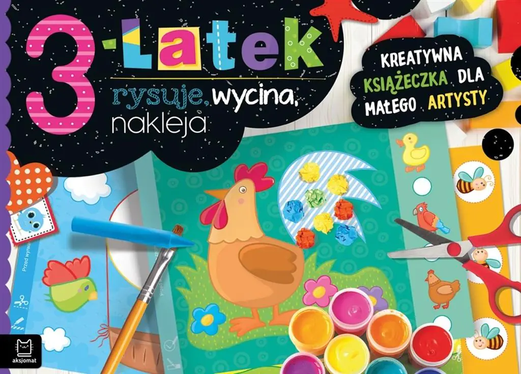 Książka - 3-latek rysuje, wycina, nakleja. Kreatywna książeczka dla małego artysty