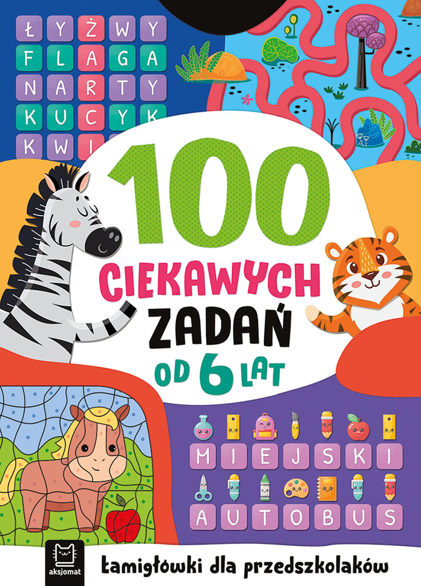 Książka - 100 ciekawych zadań. Łamigłówki dla przedszkolaków. Od 6 lat
