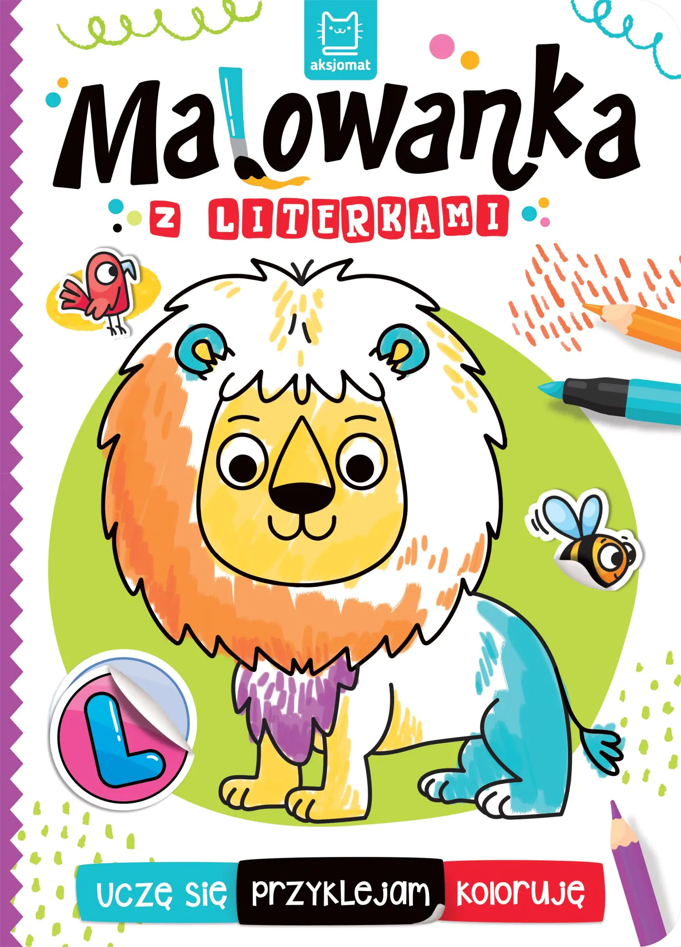 Książka - Malowanka z literkami. Uczę się, przyklejam, koloruję