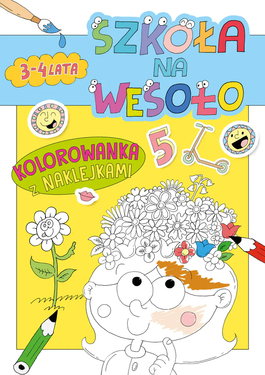 Książka - Szkoła na wesoło. Kolorowanka z naklejkami 3-4 lata