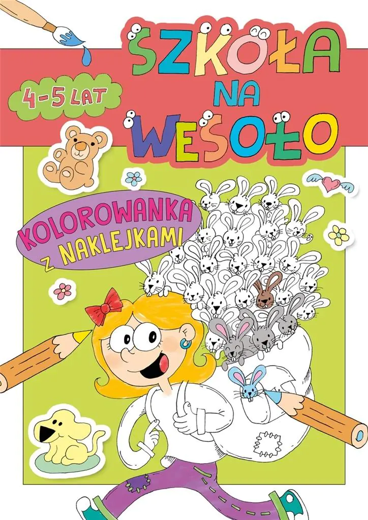 Książka - Szkoła na wesoło. Kolorowanka z naklejkami 4-5 lat