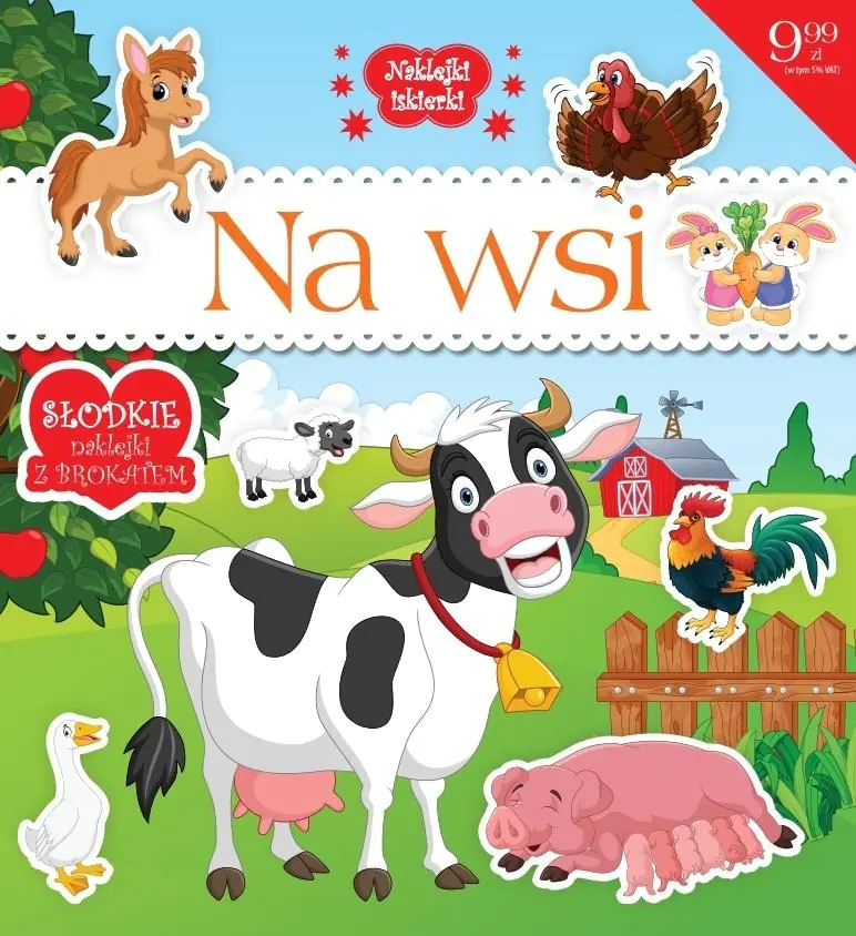 Książka - Naklejki iskierki z brokatem. Na wsi