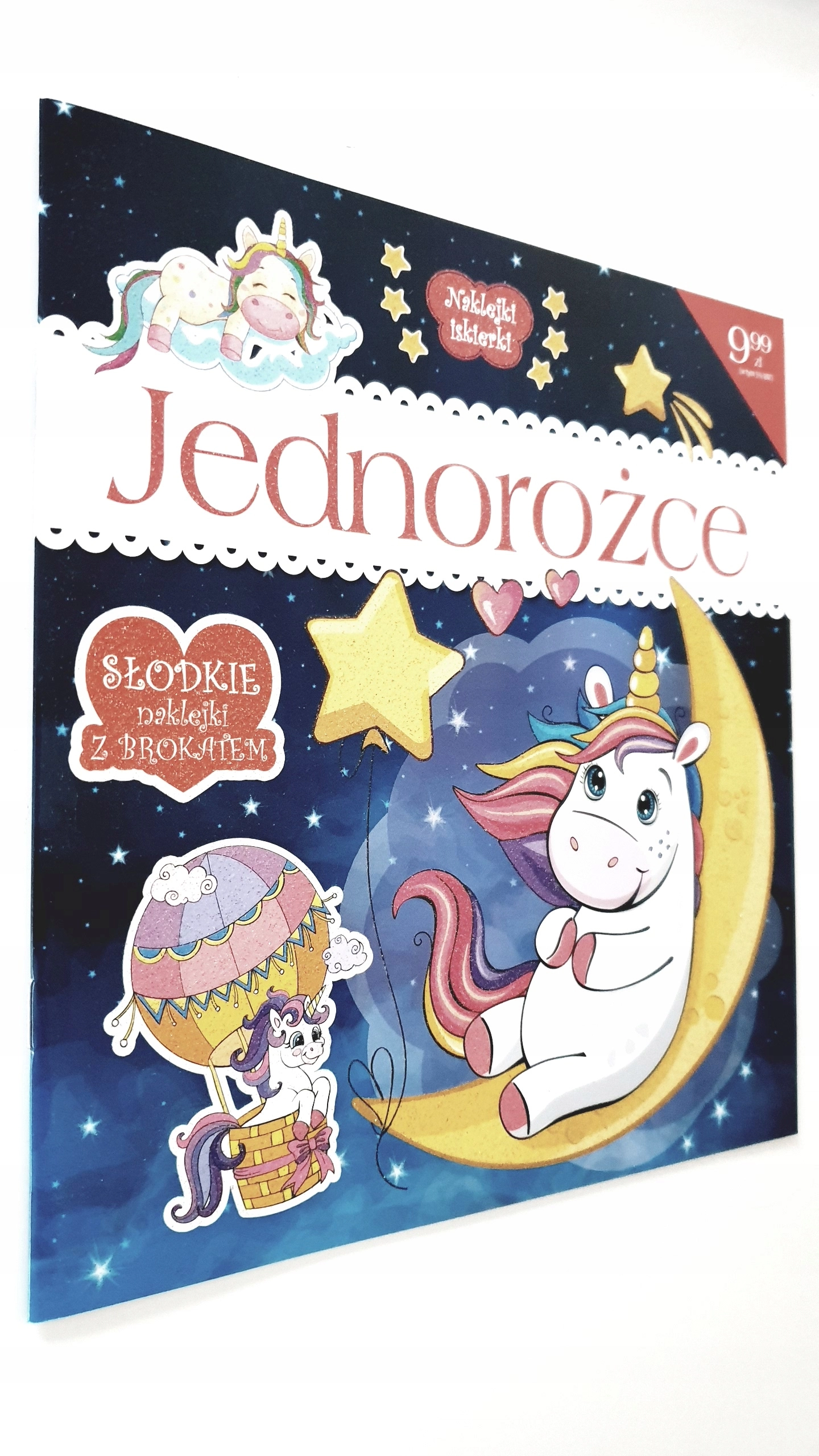 Książka - Naklejki iskierki z brokatem. Jednorożce