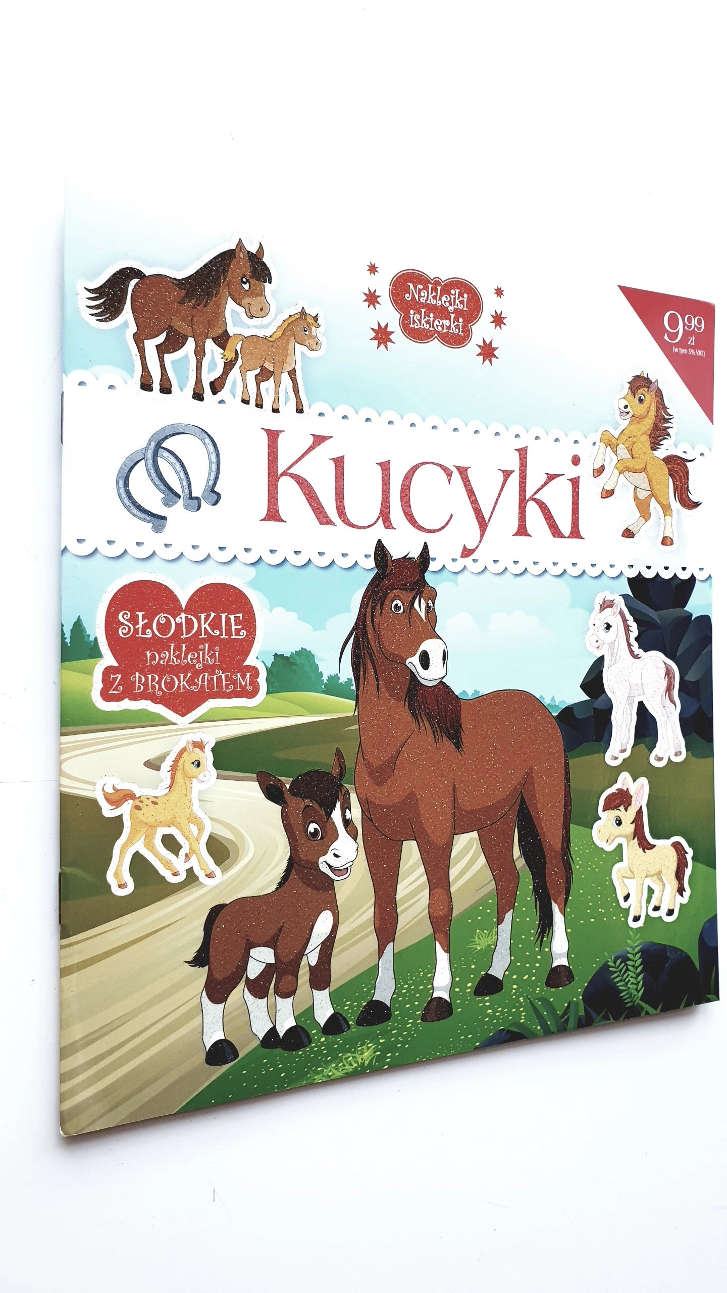 Książka - Naklejki iskierki z brokatem. Kucyki