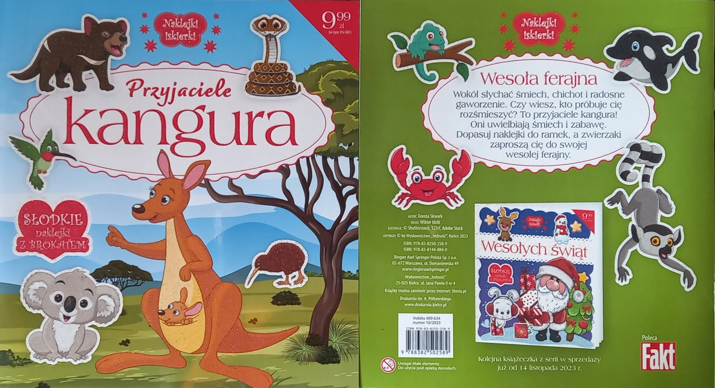 Książka - Naklejki iskierki z brokatem. Przyjaciele Kangura
