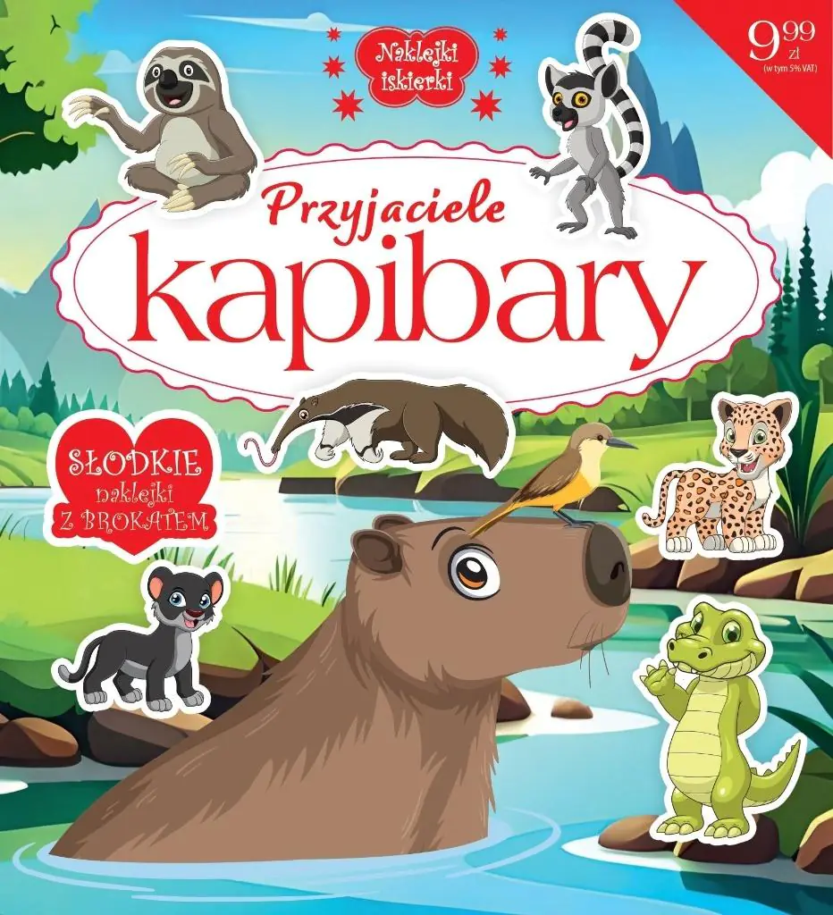 Książka - Naklejki iskierki z brokatem. Przyjaciele kapibary