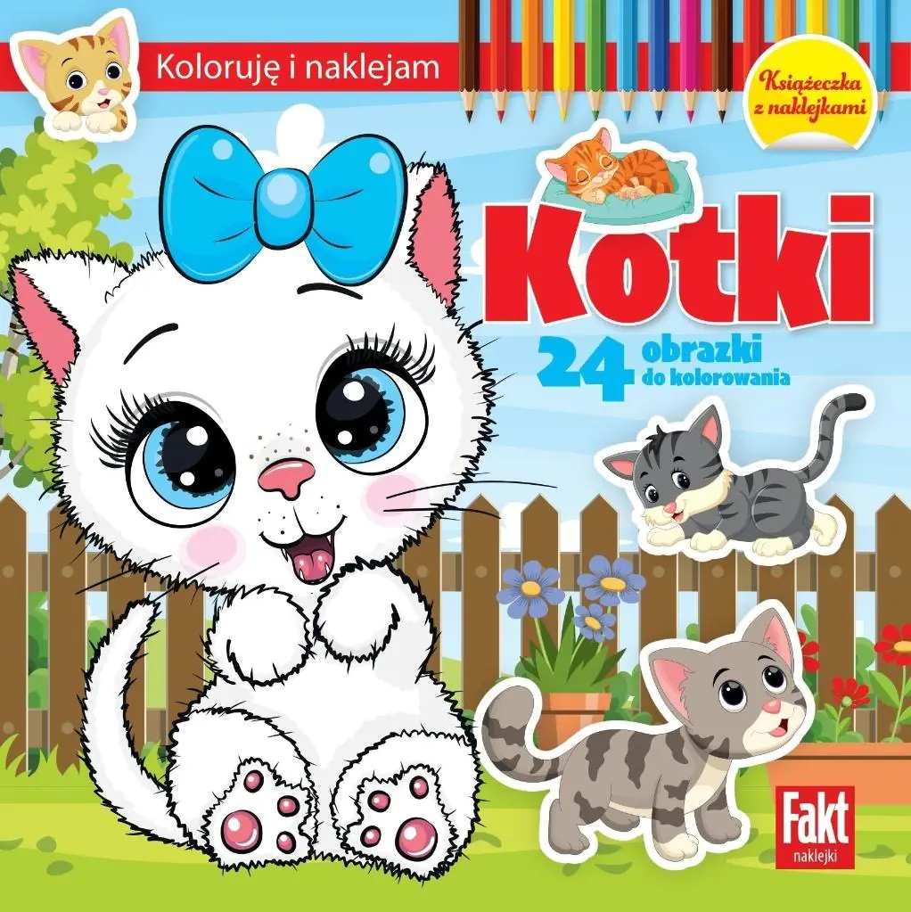 Książka - Koloruję i naklejam. Kotki