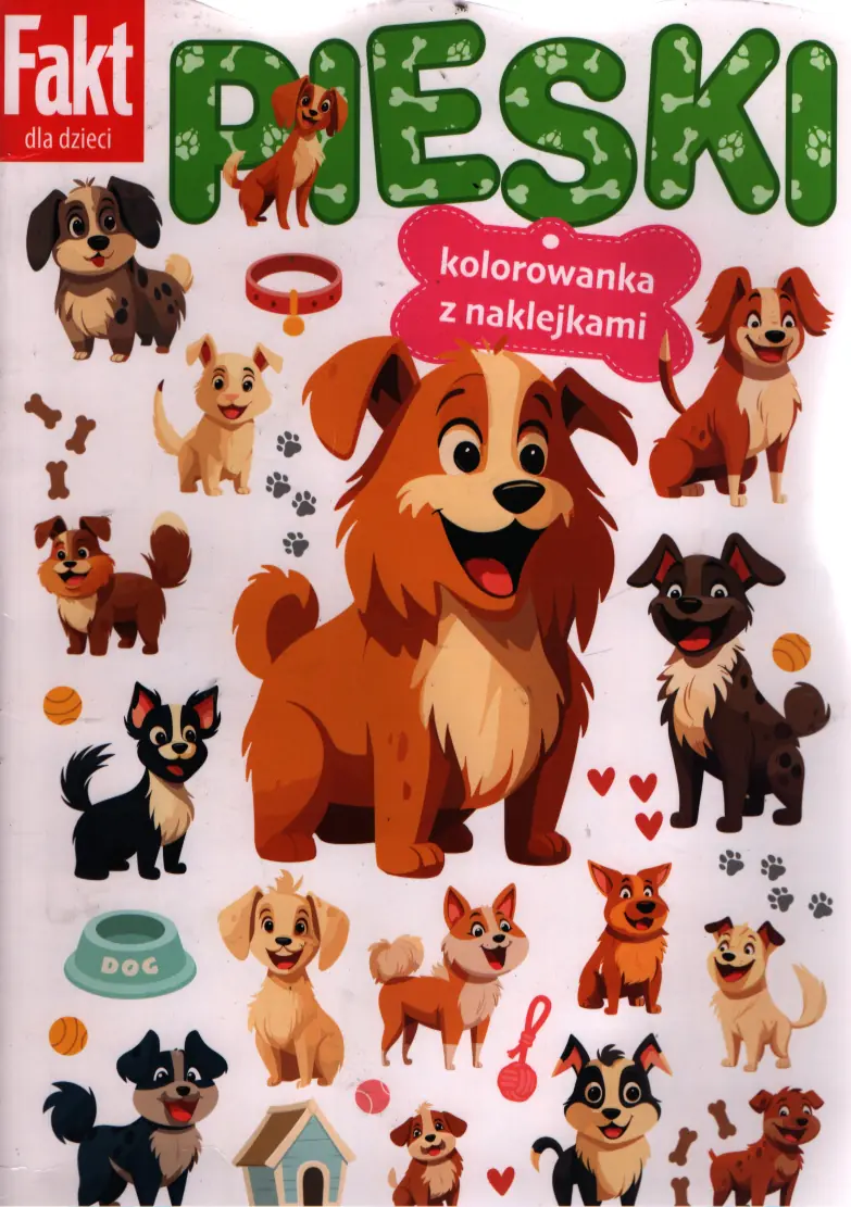 Książka - Pieski. Kolorowanka z naklejkami