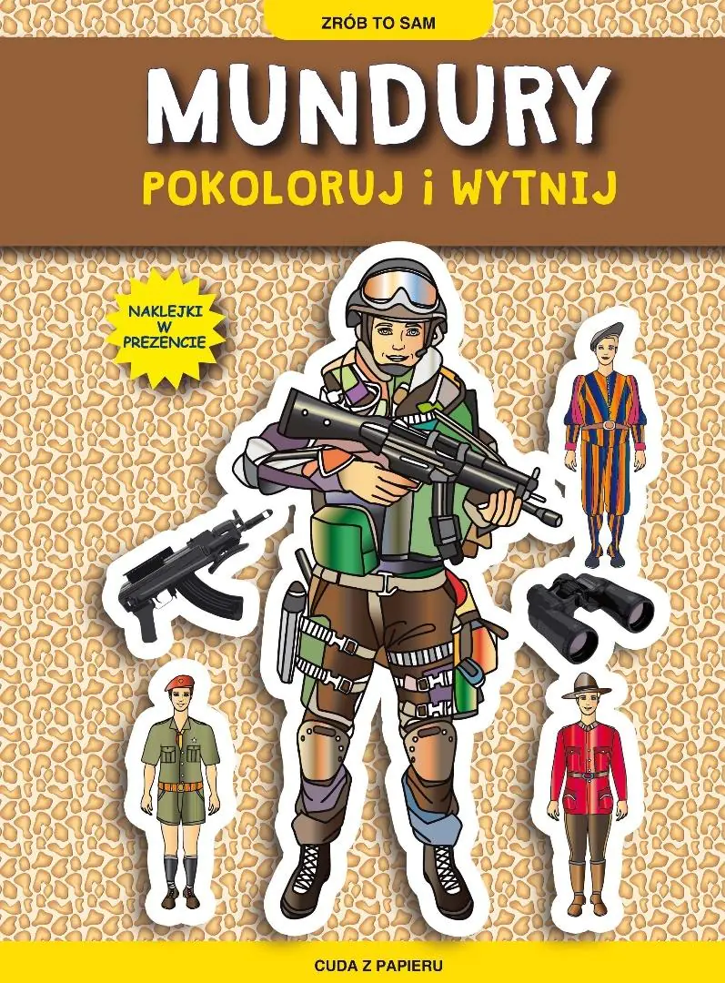 Książka - Mundury. Pokoloruj i wytnij