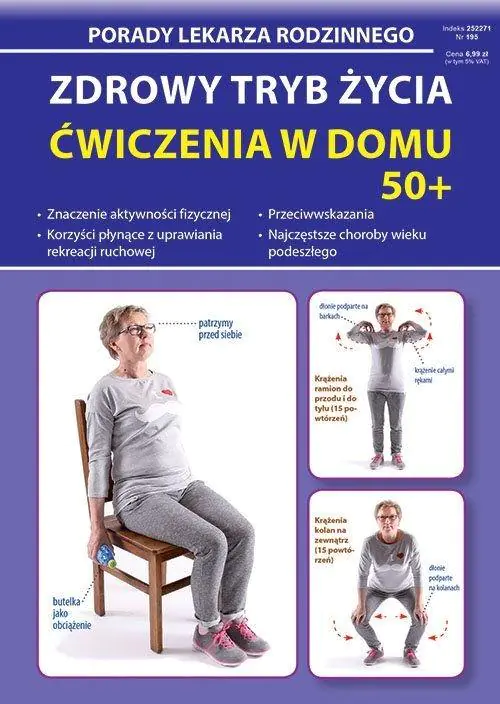 Książka - Zdrowy tryb życia. Ćwiczenia w domu 50+. Porady lekarza rodzinnego
