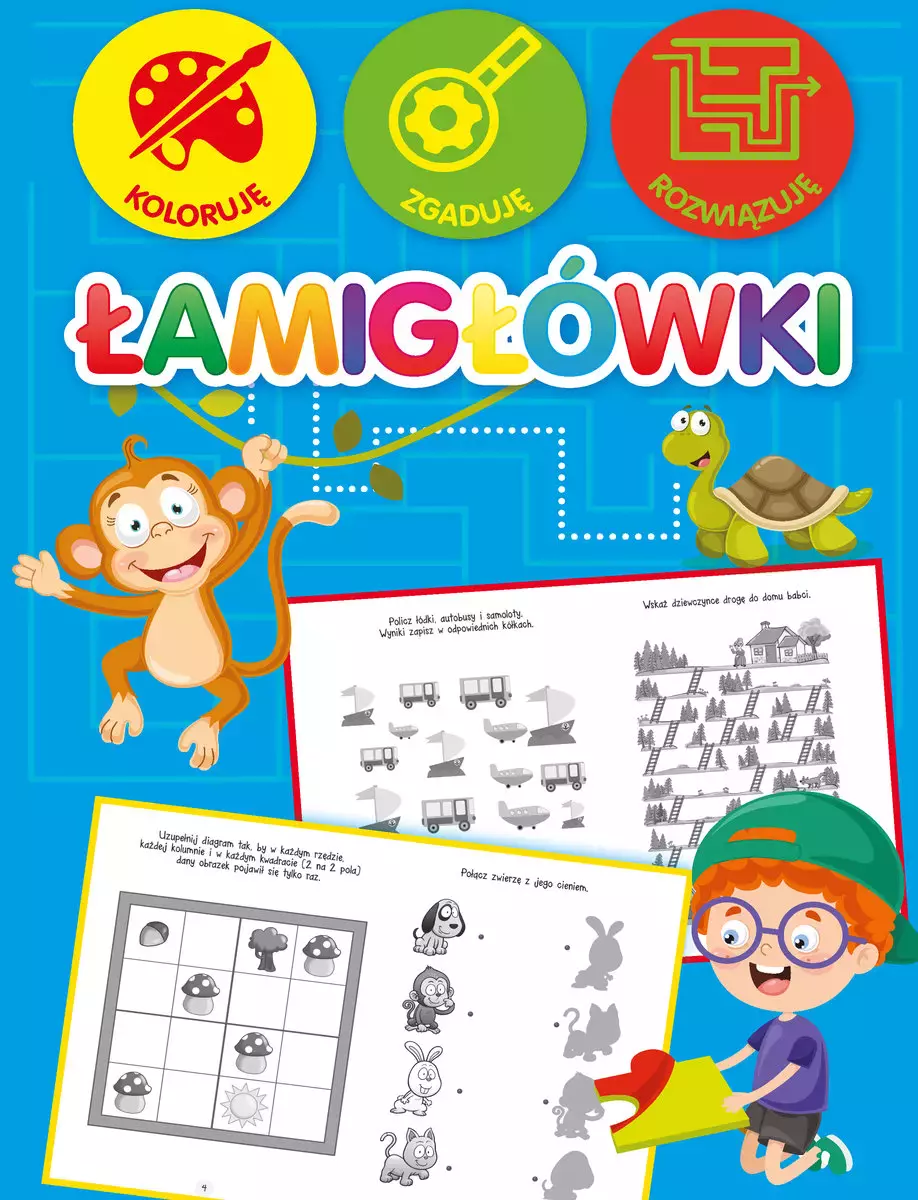 Książka - Łamigłówki. Koloruję, zgaduję, rozwiązuję