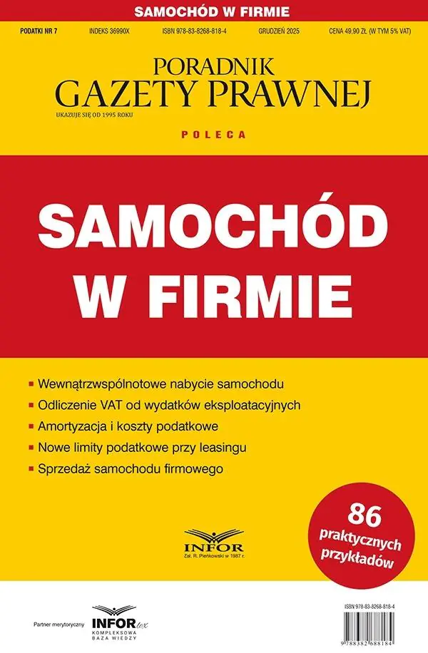 Książka - Samochód w firmie. Podatki 7/2025